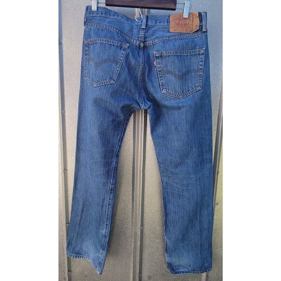 Levis 501 Button Fly Straight Leg Denim Jeans 31 X 30 - Picture 2 of 9